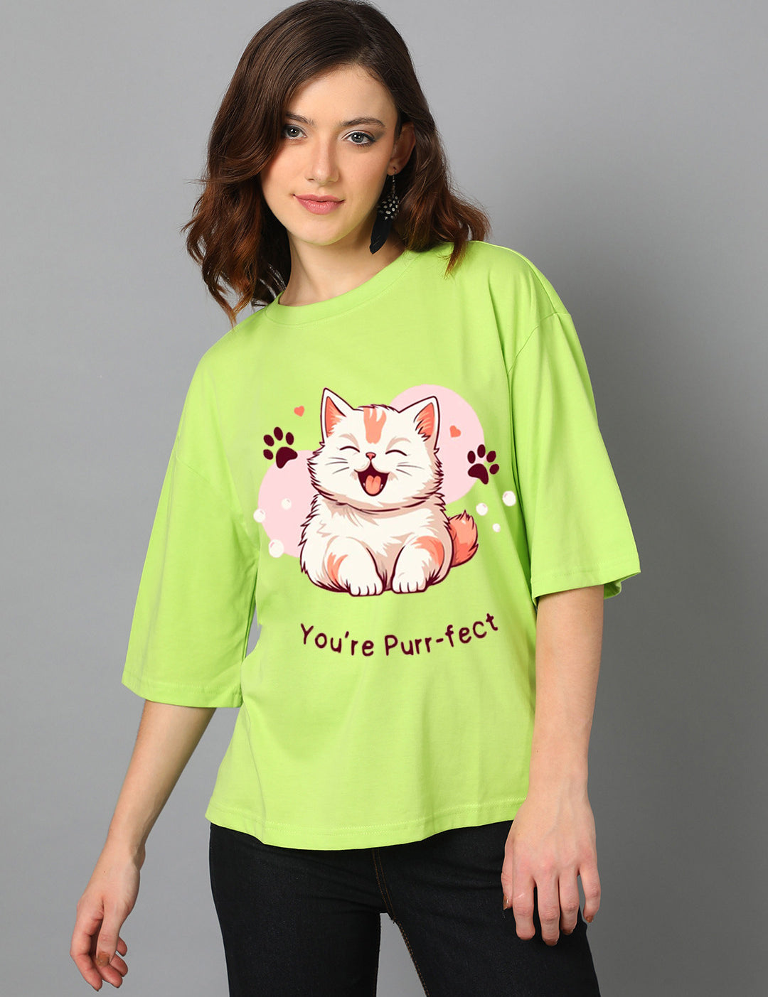 KOTTY Printed Women Round Neck Green T-Shirt 