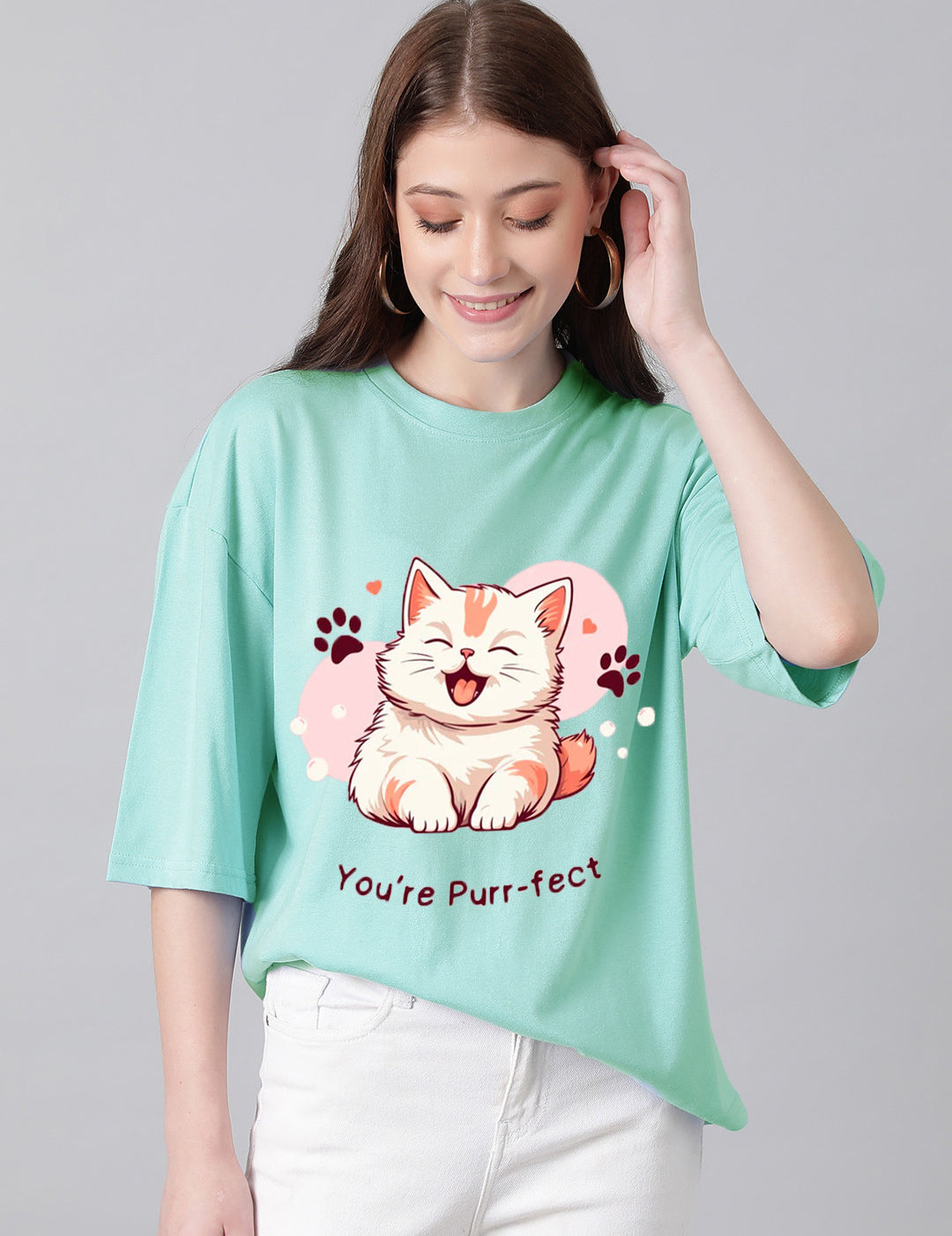 KOTTY Printed Women Round Neck Green T-Shirt 