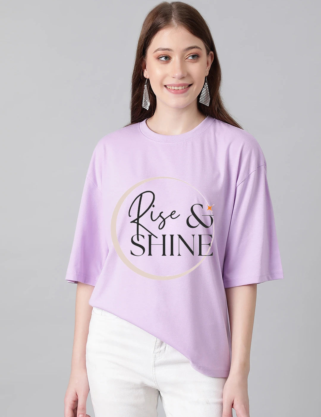 KOTTY Printed Women Round Neck Purple T-Shirt 