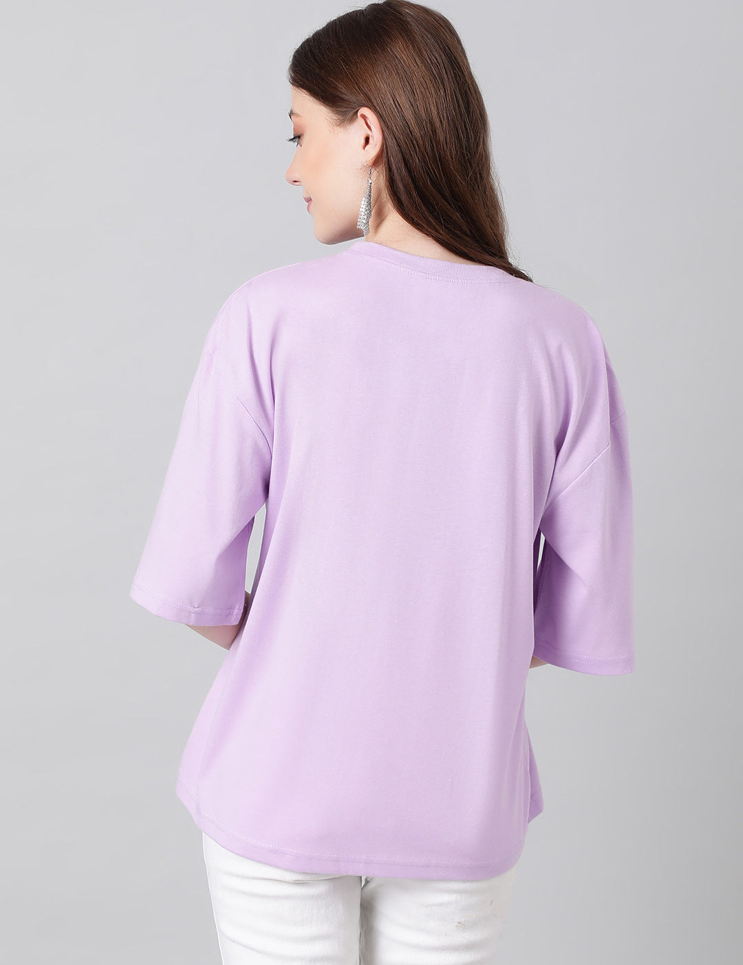 KOTTY Printed Women Round Neck Purple T-Shirt 
