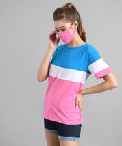 KOTTY Colorblock Women Round Neck Multicolor T-Shirt 