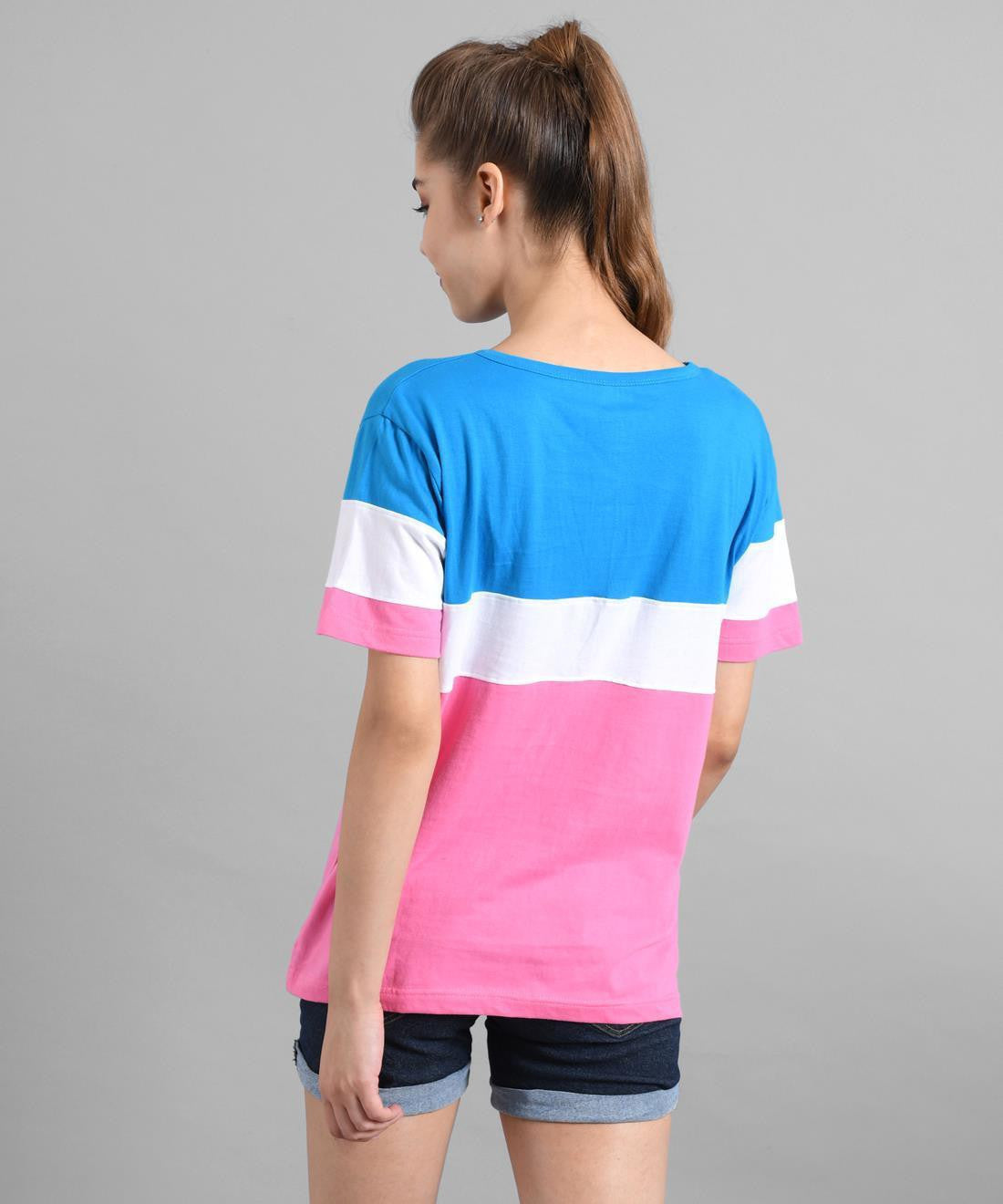 KOTTY Colorblock Women Round Neck Multicolor T-Shirt 