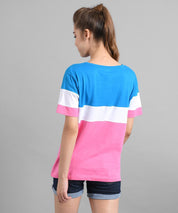 KOTTY Colorblock Women Round Neck Multicolor T-Shirt 
