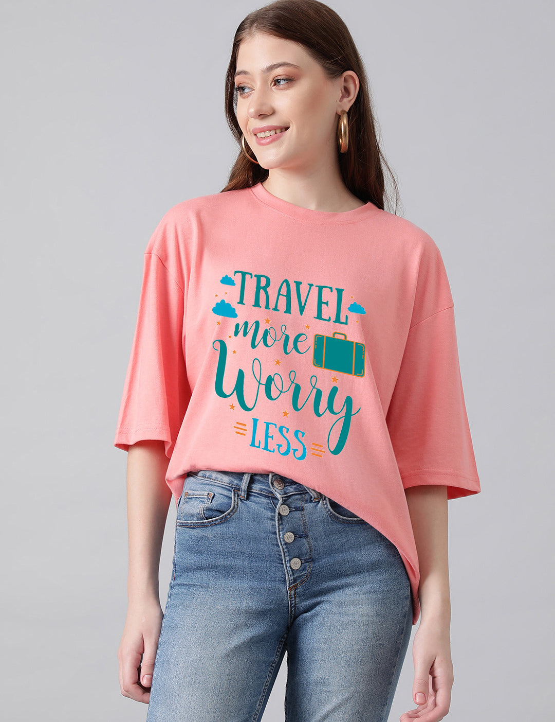 KOTTY Typography Women Round Neck Pink T-Shirt 