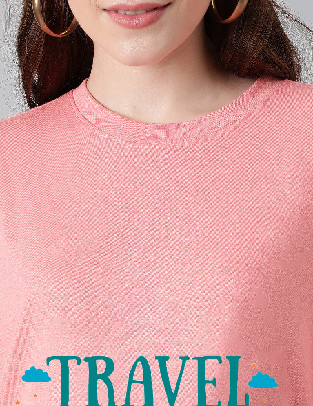 KOTTY Typography Women Round Neck Pink T-Shirt 