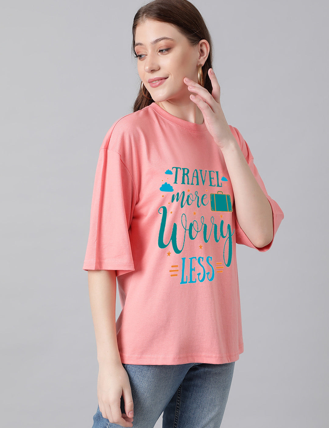 KOTTY Typography Women Round Neck Pink T-Shirt 