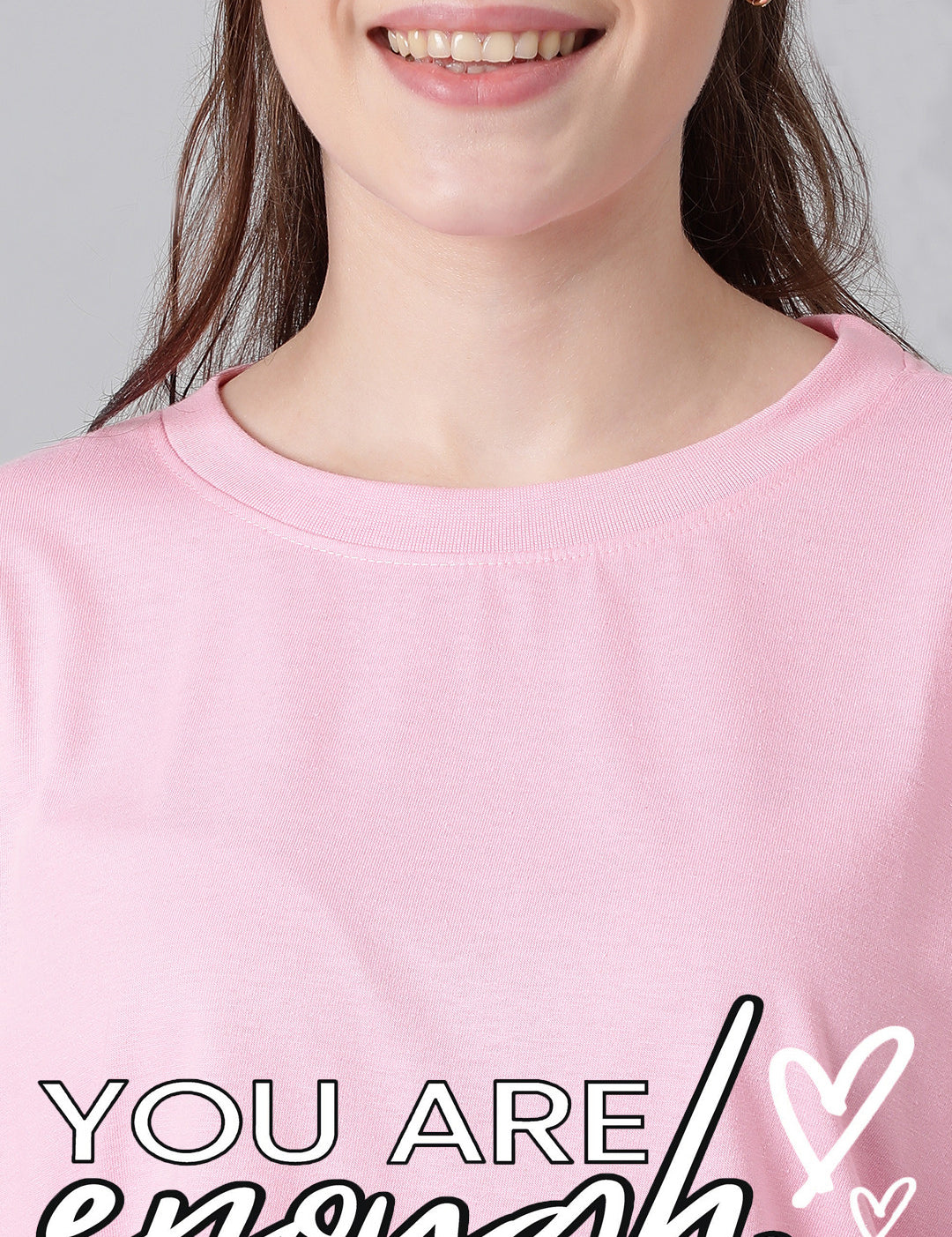 KOTTY Printed Women Round Neck Pink T-Shirt 