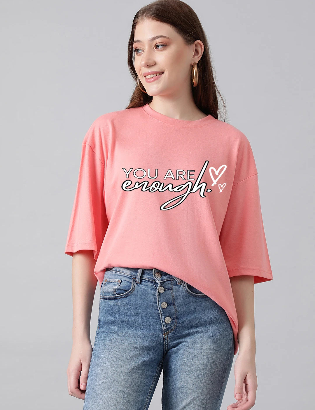 KOTTY Printed Women Round Neck Pink T-Shirt 