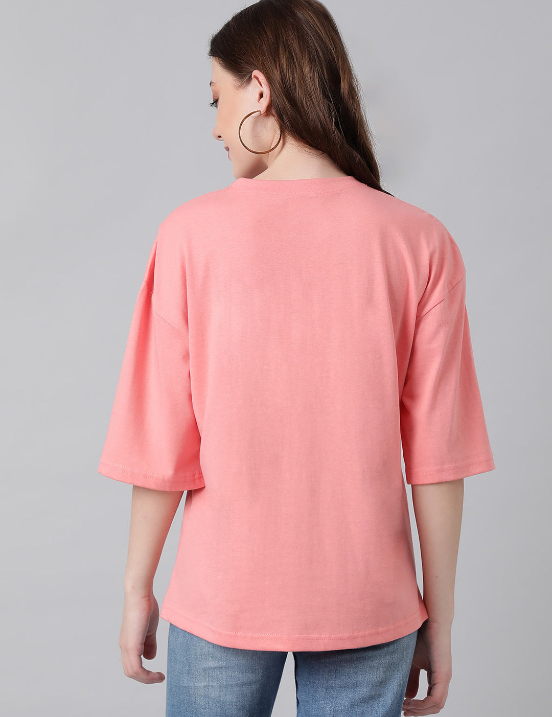 KOTTY Printed Women Round Neck Pink T-Shirt 