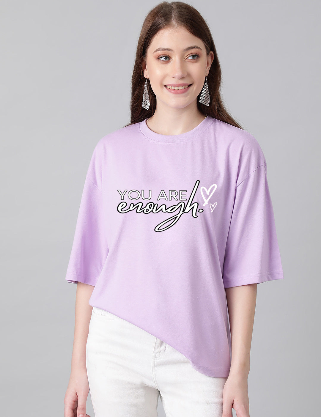 KOTTY Printed Women Round Neck Purple T-Shirt 