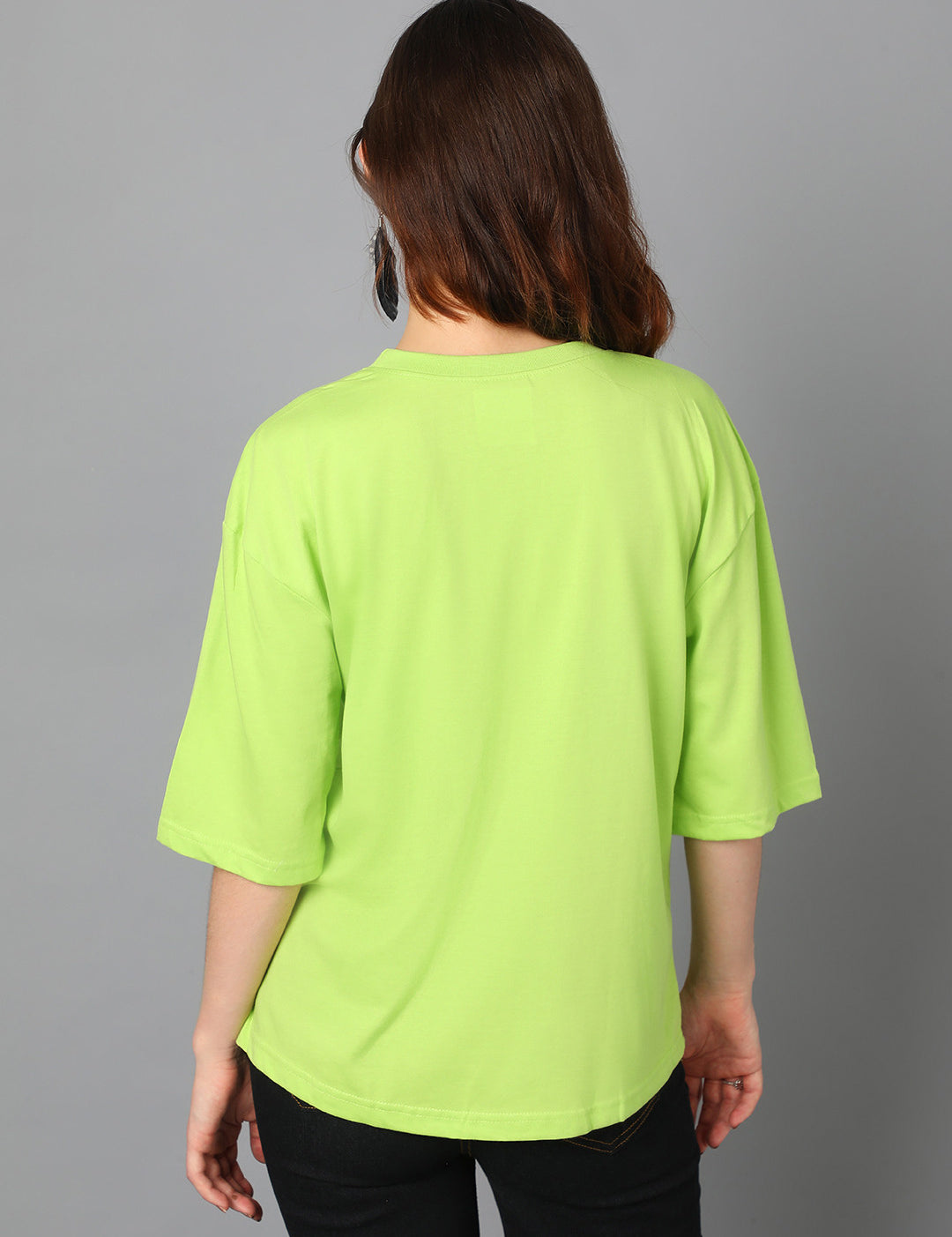 KOTTY Printed Women Round Neck Green T-Shirt 