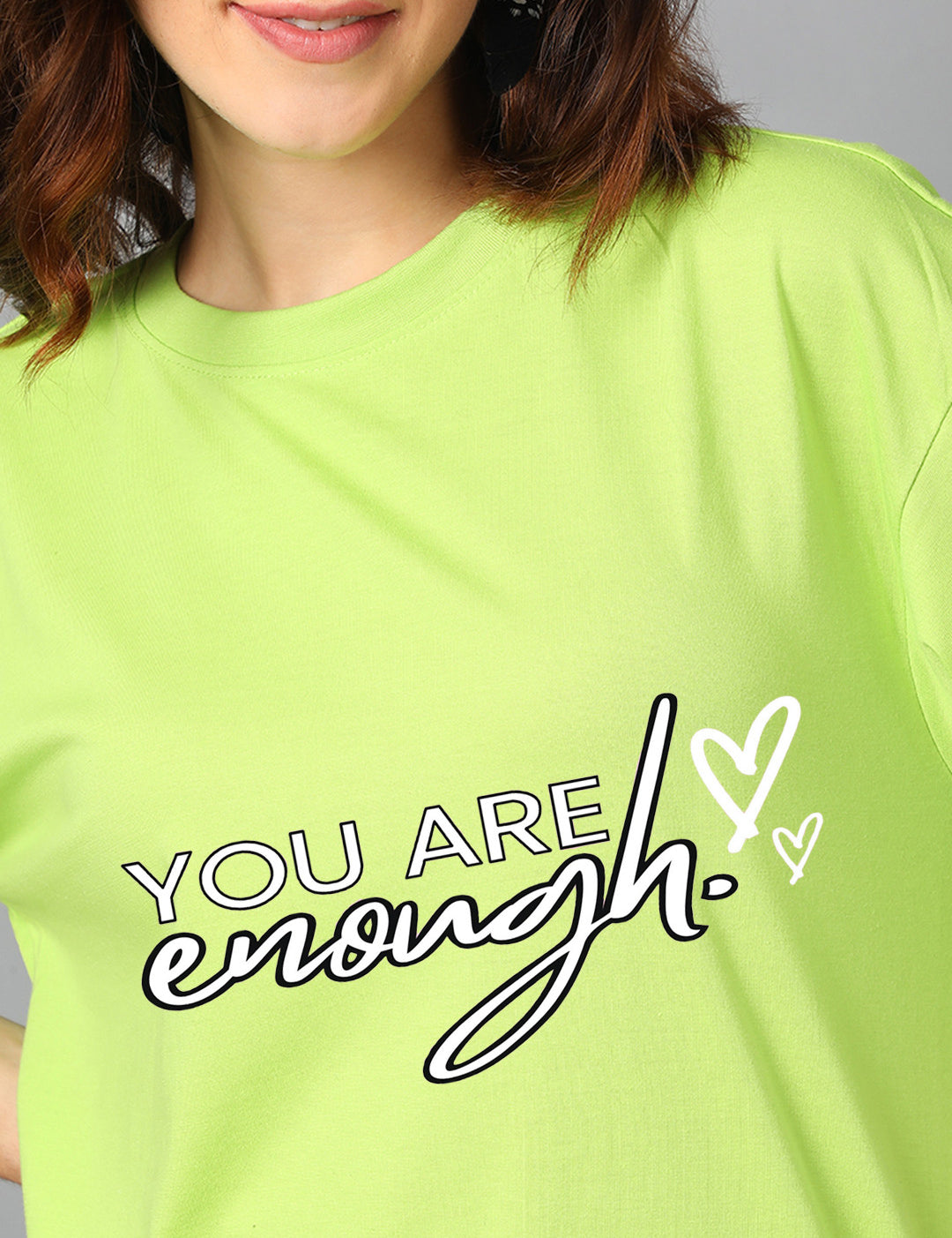 KOTTY Printed Women Round Neck Green T-Shirt 