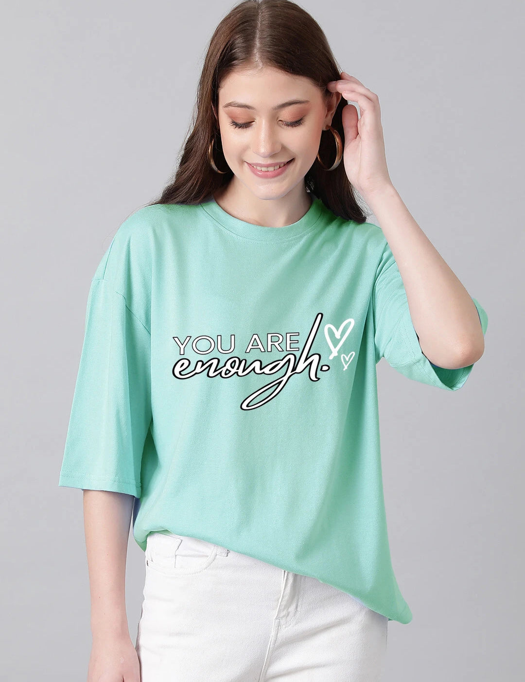 KOTTY Printed Women Round Neck Green T-Shirt 