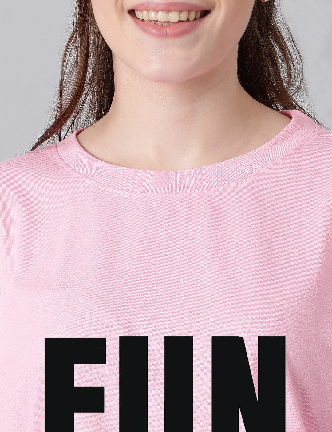KOTTY Printed Women Round Neck Pink T-Shirt 