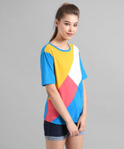KOTTY Colorblock Women Round Neck Multicolor T-Shirt 