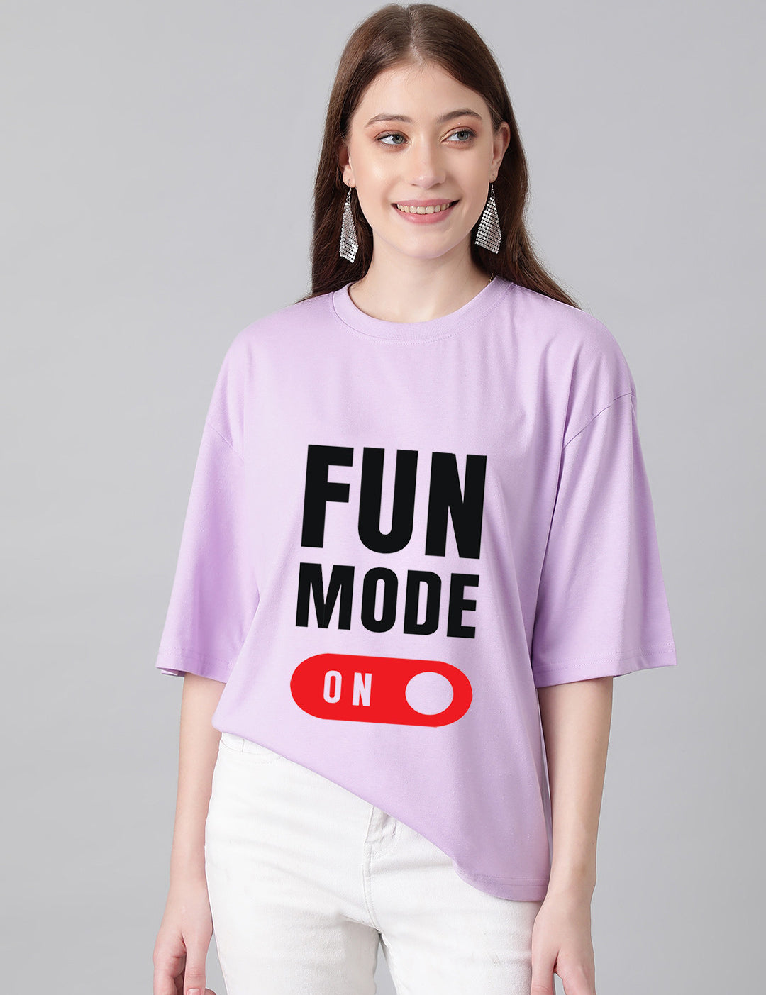 KOTTY Printed Women Round Neck Purple T-Shirt 