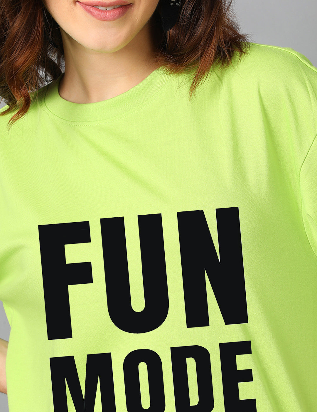KOTTY Printed Women Round Neck Green T-Shirt 