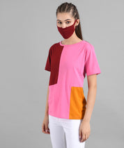 KOTTY Colorblock Women Round Neck Multicolor T-Shirt 