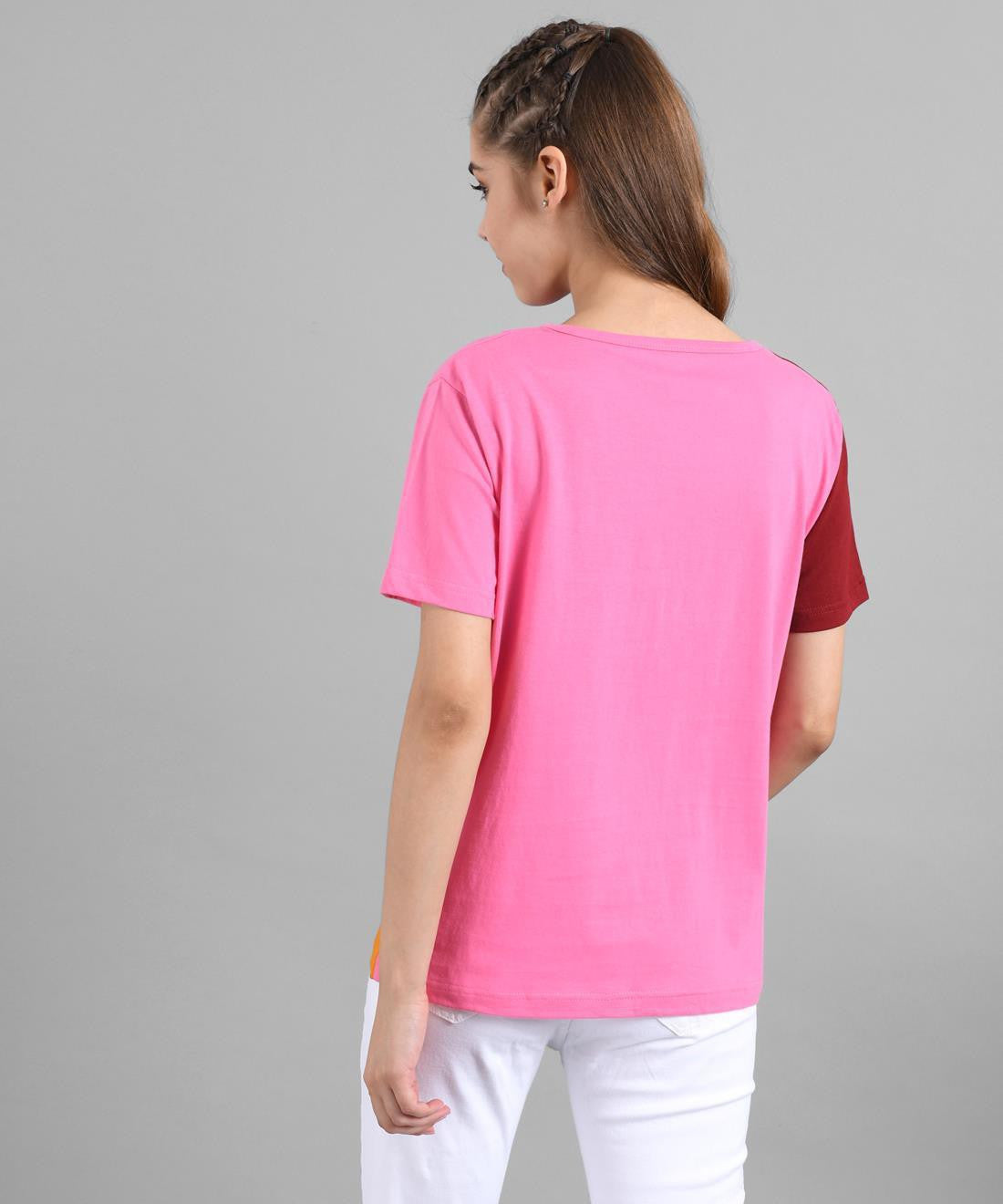 KOTTY Colorblock Women Round Neck Multicolor T-Shirt 