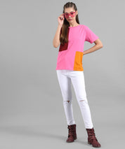 KOTTY Colorblock Women Round Neck Multicolor T-Shirt 