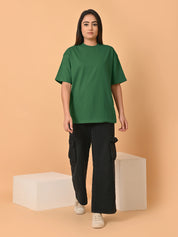KOTTY Women’s Green Oversized T-Shirt