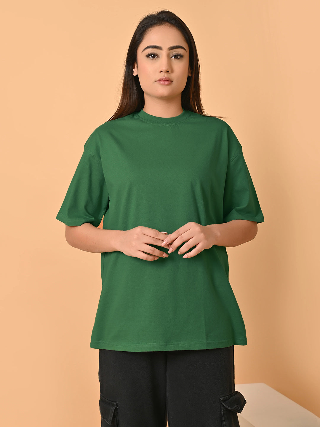 KOTTY Women’s Green Oversized T-Shirt