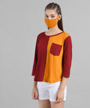 KOTTY Colorblock Women Round Neck Multicolor T-Shirt 