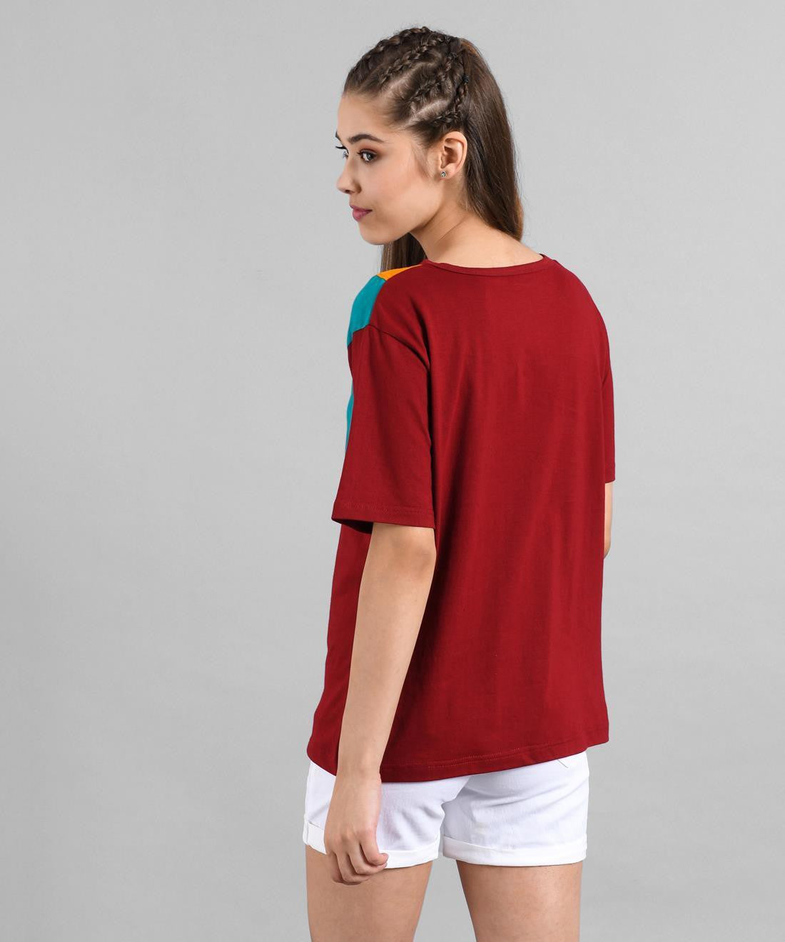 KOTTY Colorblock Women Round Neck Multicolor T-Shirt 