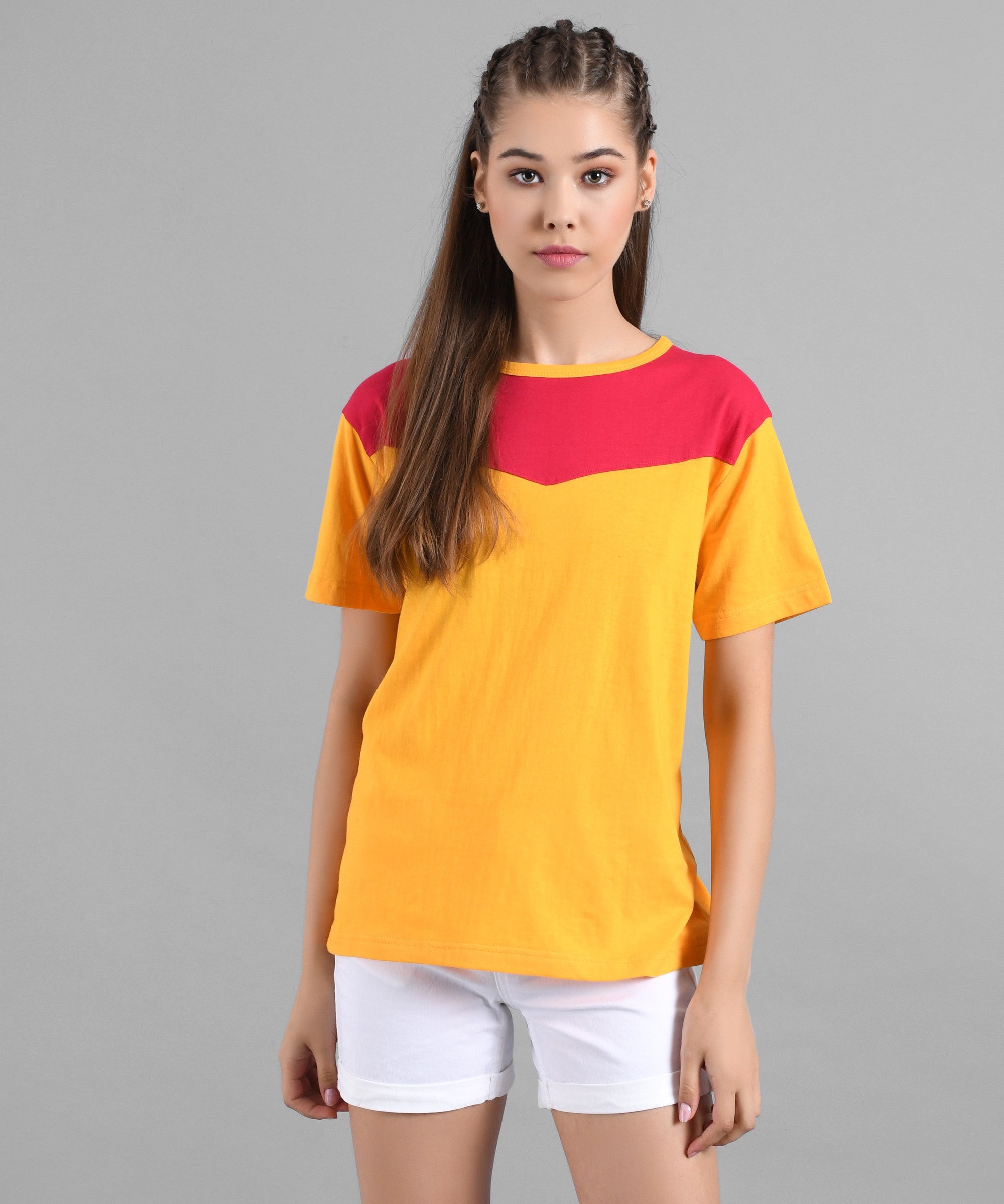 KOTTY Colorblock Women Round Neck Multicolor T-Shirt 