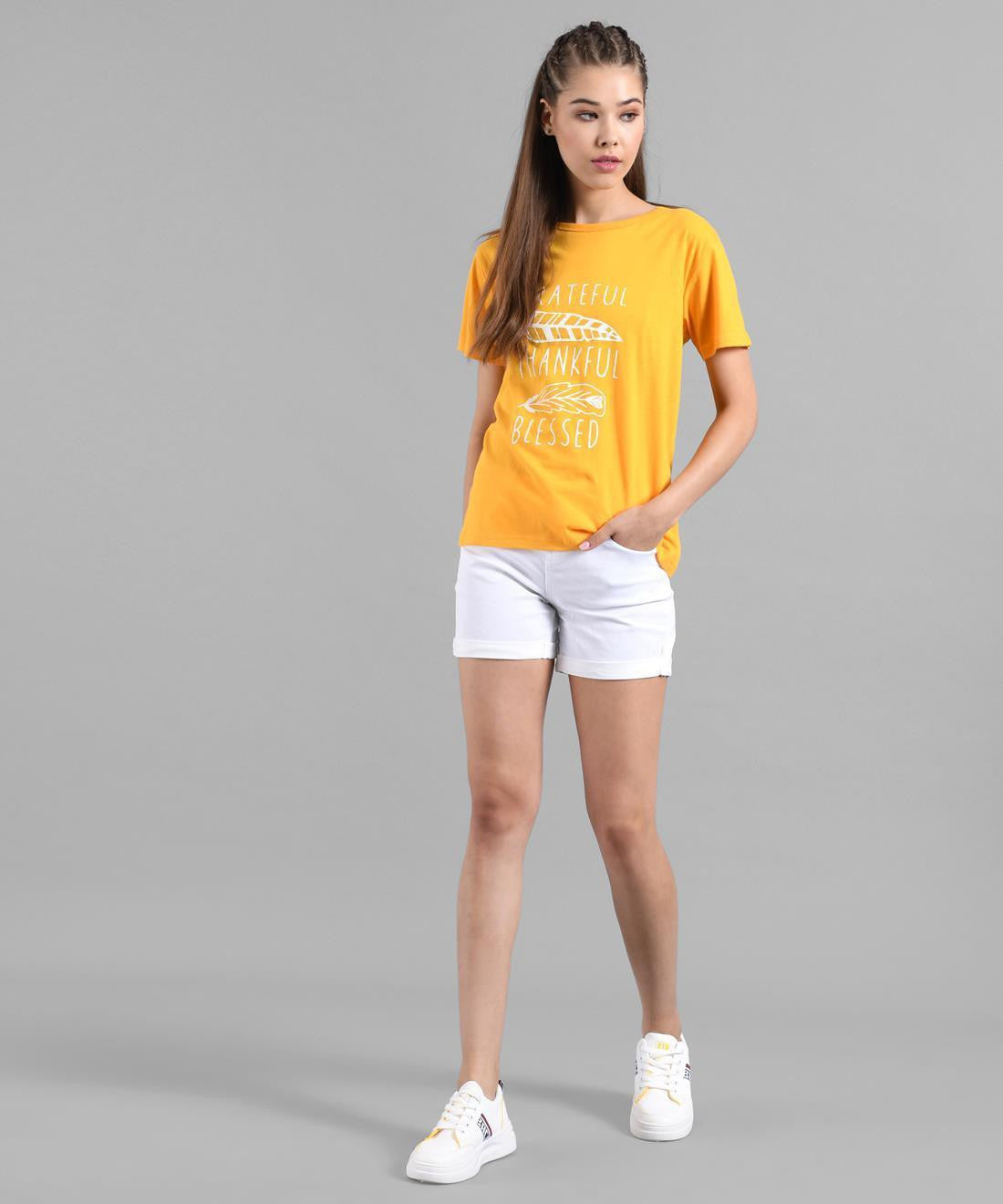KOTTY Colorblock Women Round Neck Multicolor T-Shirt 
