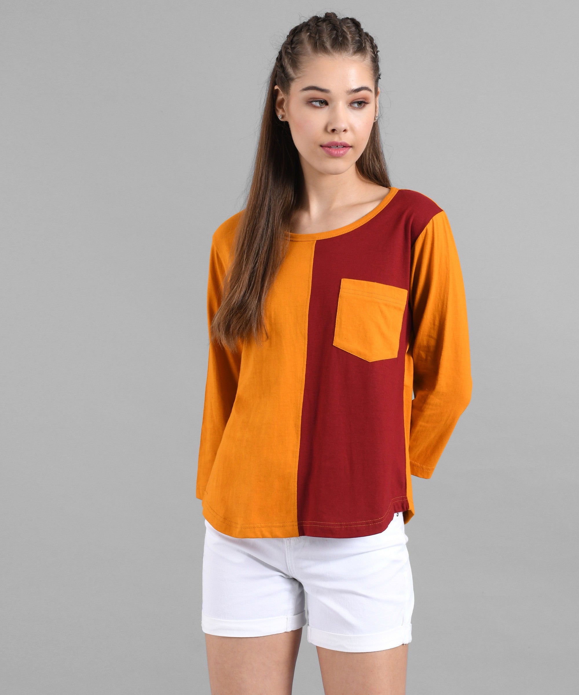 KOTTY Women's Solid Regular Fit T-Shirt