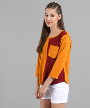 KOTTY Women's Solid Regular Fit T-Shirt