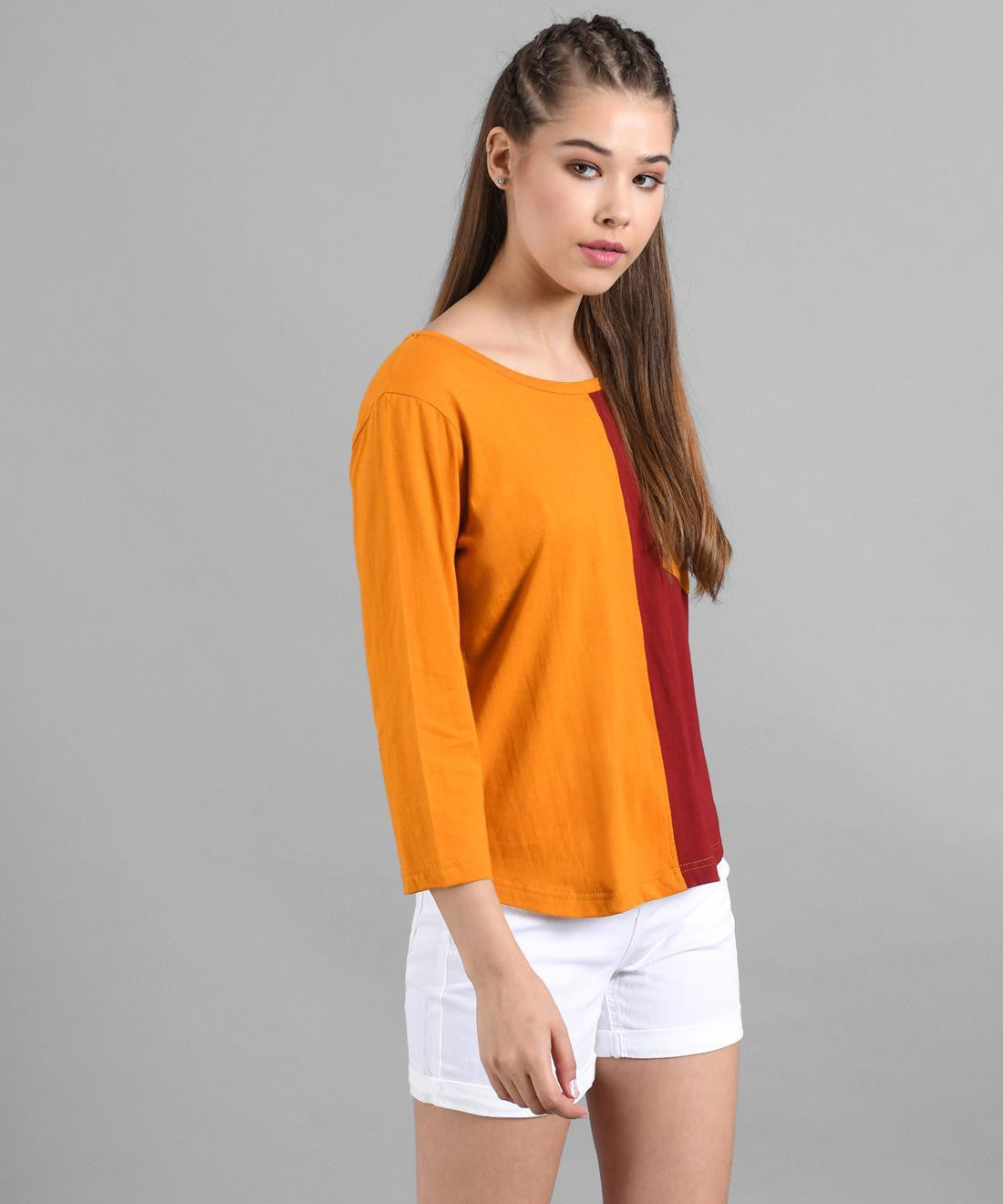 KOTTY Women's Solid Regular Fit T-Shirt