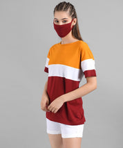 KOTTY Colorblock Women Round Neck Multicolor T-Shirt 
