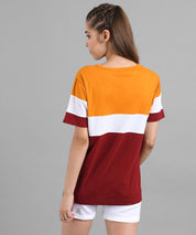 KOTTY Colorblock Women Round Neck Multicolor T-Shirt 
