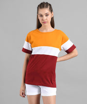 KOTTY Colorblock Women Round Neck Multicolor T-Shirt 
