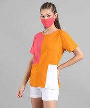 KOTTY Colorblock Women Round Neck Multicolor T-Shirt 