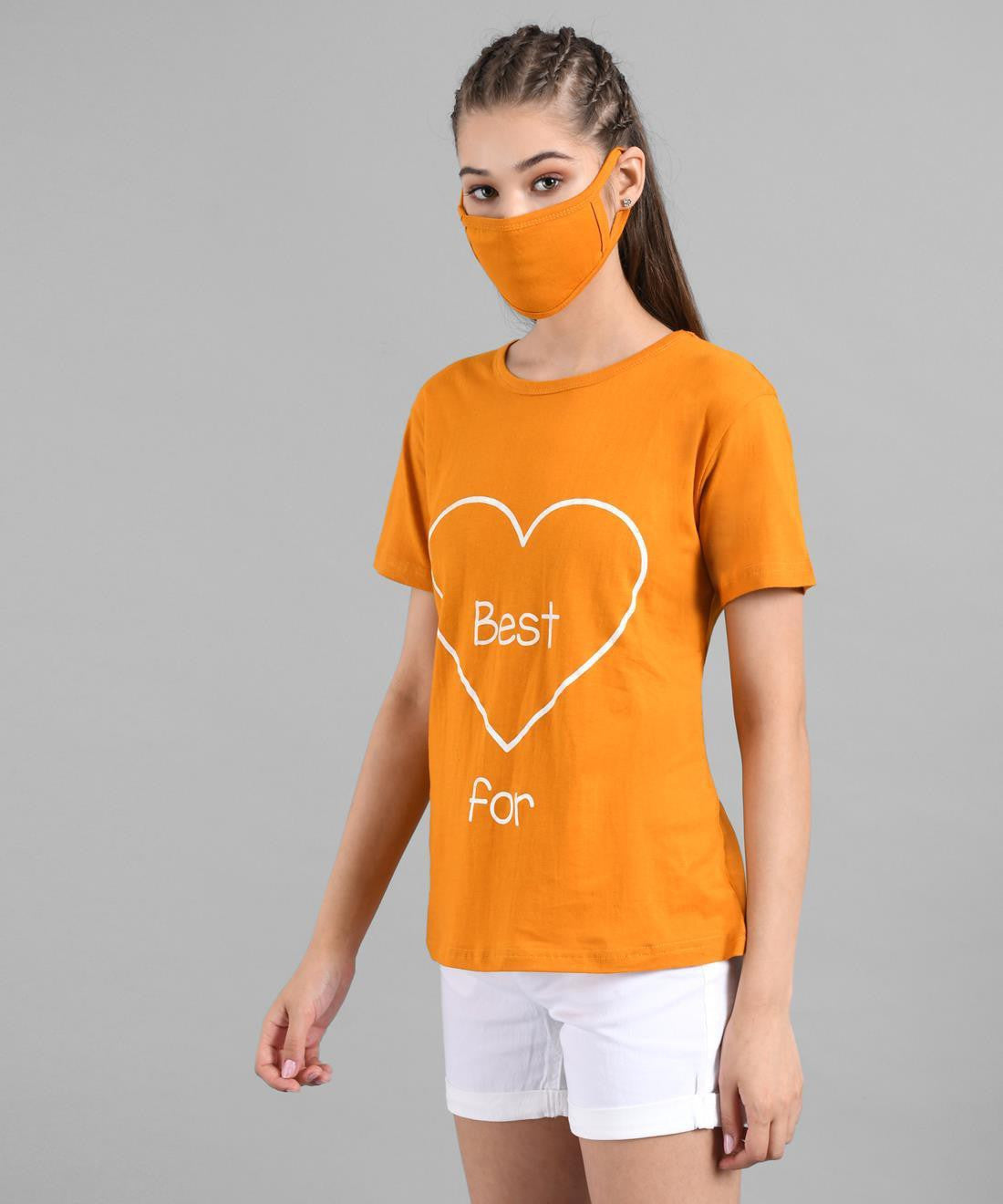 KOTTY Women's Solid Regular Fit T-Shirt