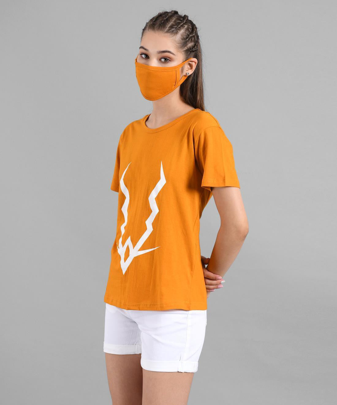 KOTTY Women's T-shirt With Mask