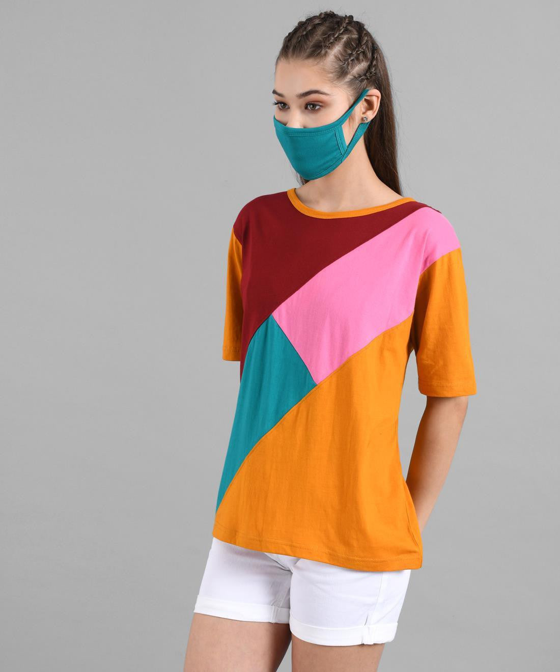 KOTTY Printed Women Round Neck Multicolor T-Shirt 