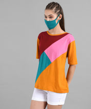 KOTTY Printed Women Round Neck Multicolor T-Shirt 