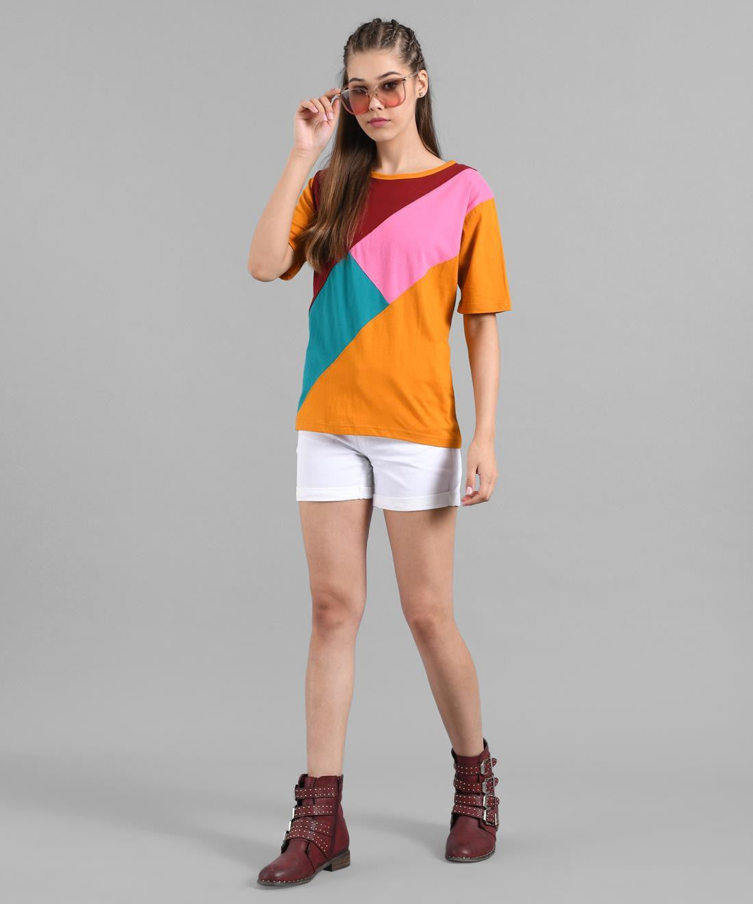 KOTTY Printed Women Round Neck Multicolor T-Shirt 