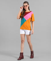 KOTTY Printed Women Round Neck Multicolor T-Shirt 