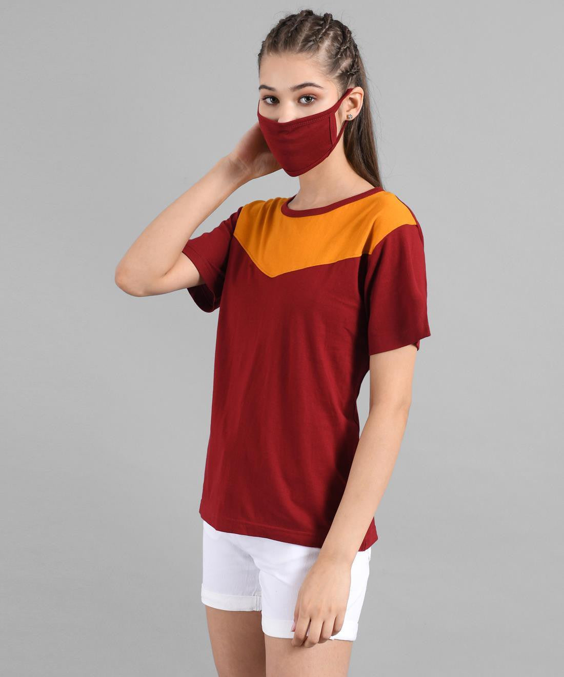 KOTTY Women's T-shirt With Mask