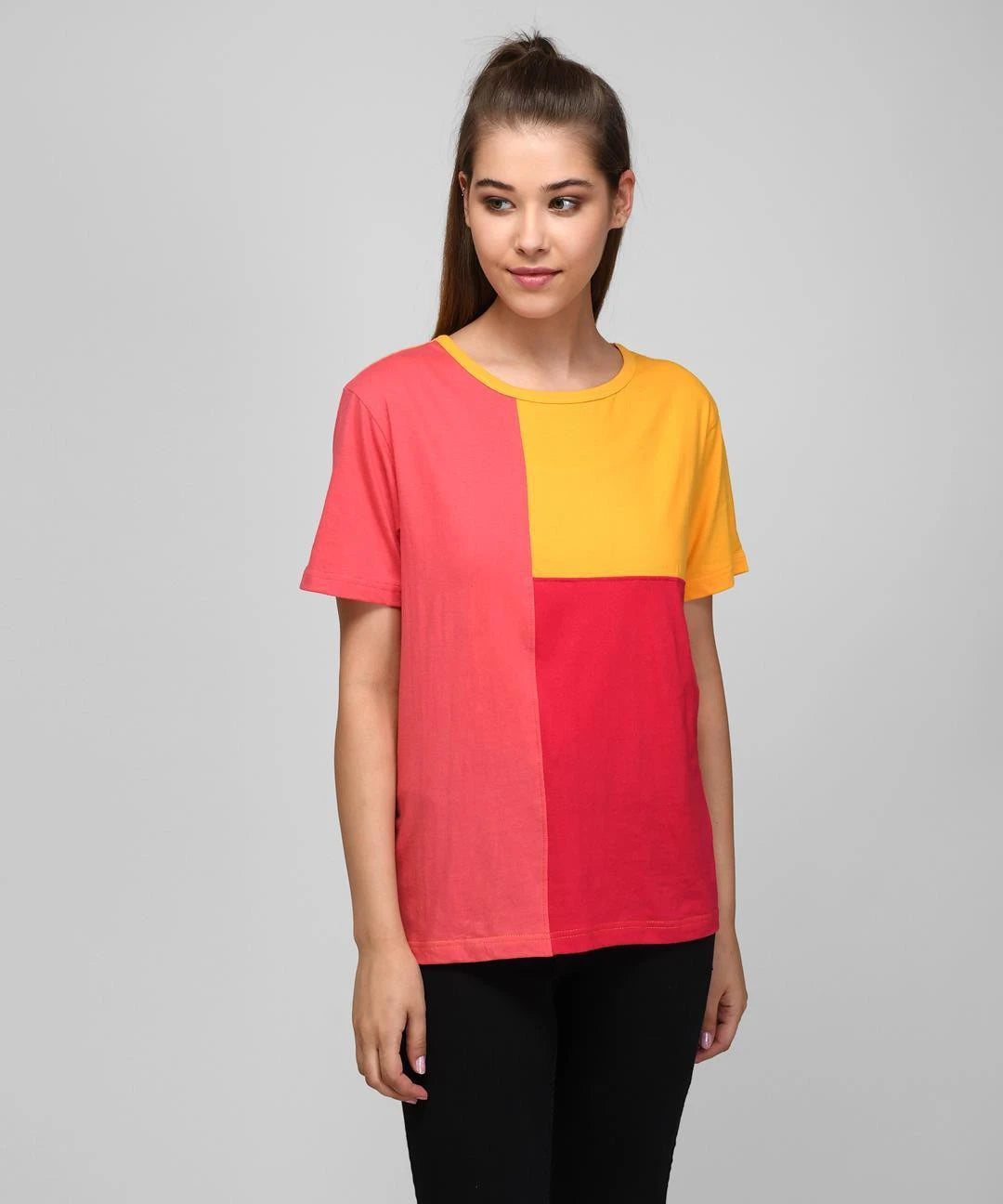 KOTTY Printed Women Round Neck Multicolor T-Shirt 
