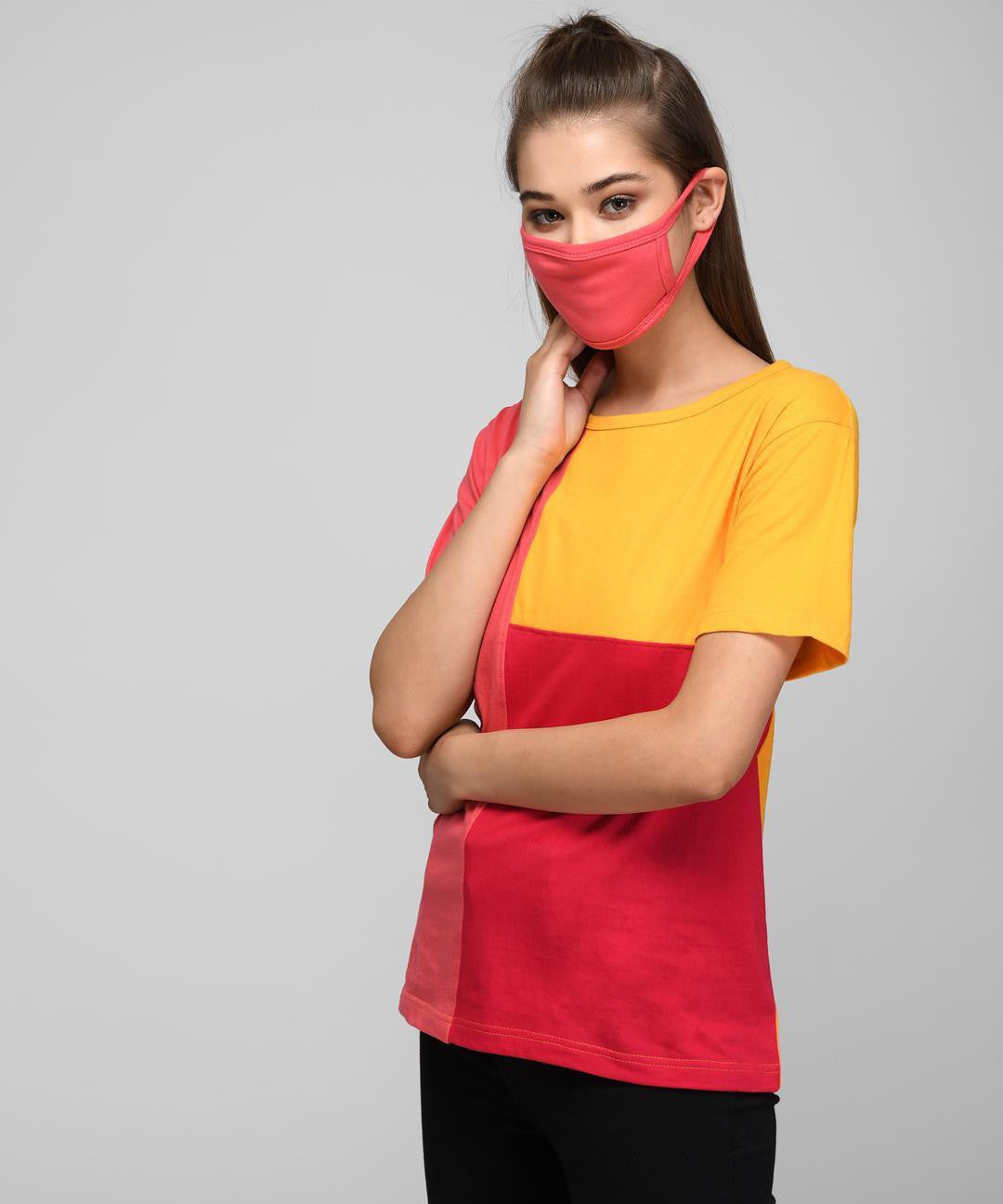KOTTY Printed Women Round Neck Multicolor T-Shirt 