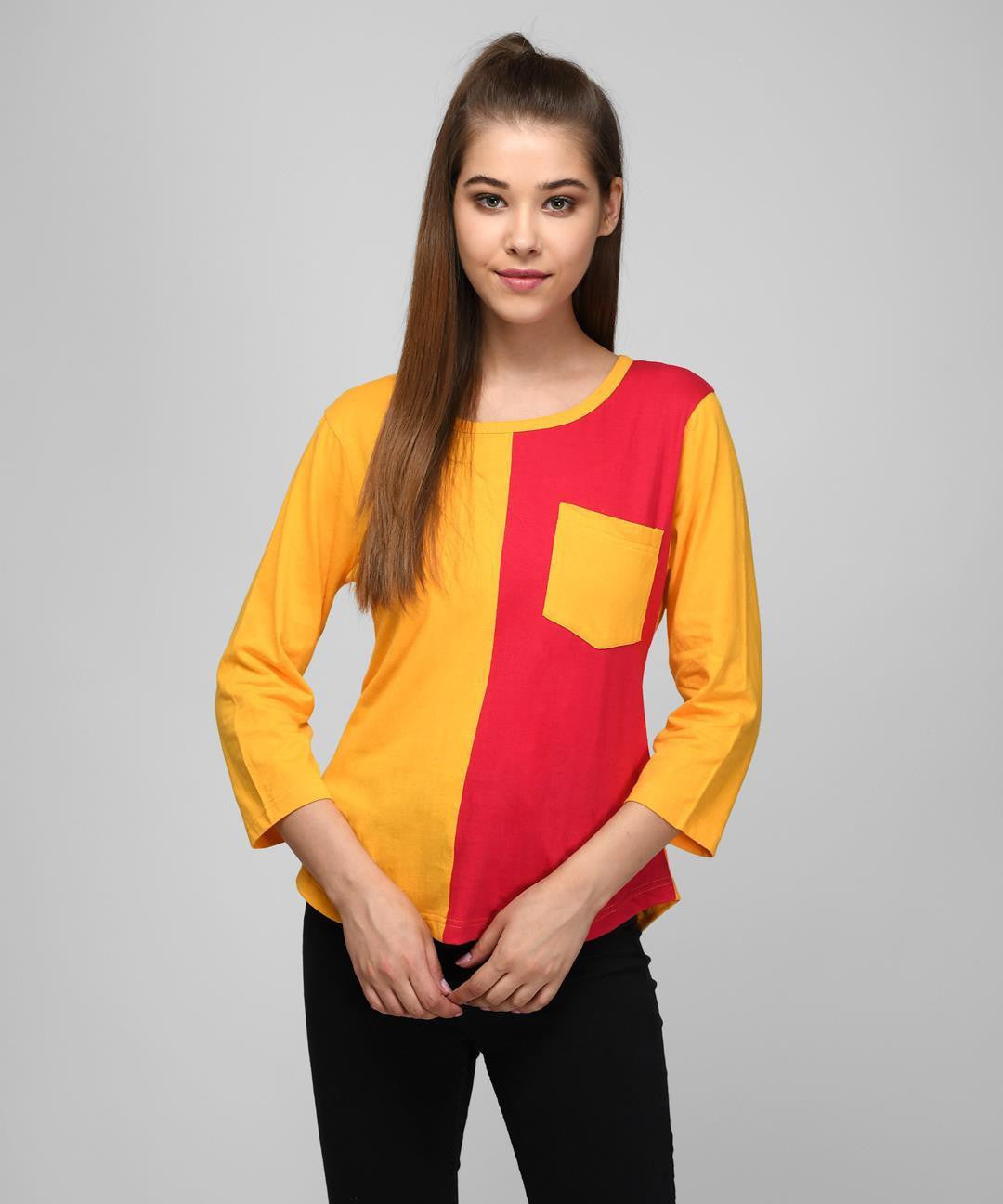 KOTTY Printed Women Round Neck Multicolor T-Shirt 
