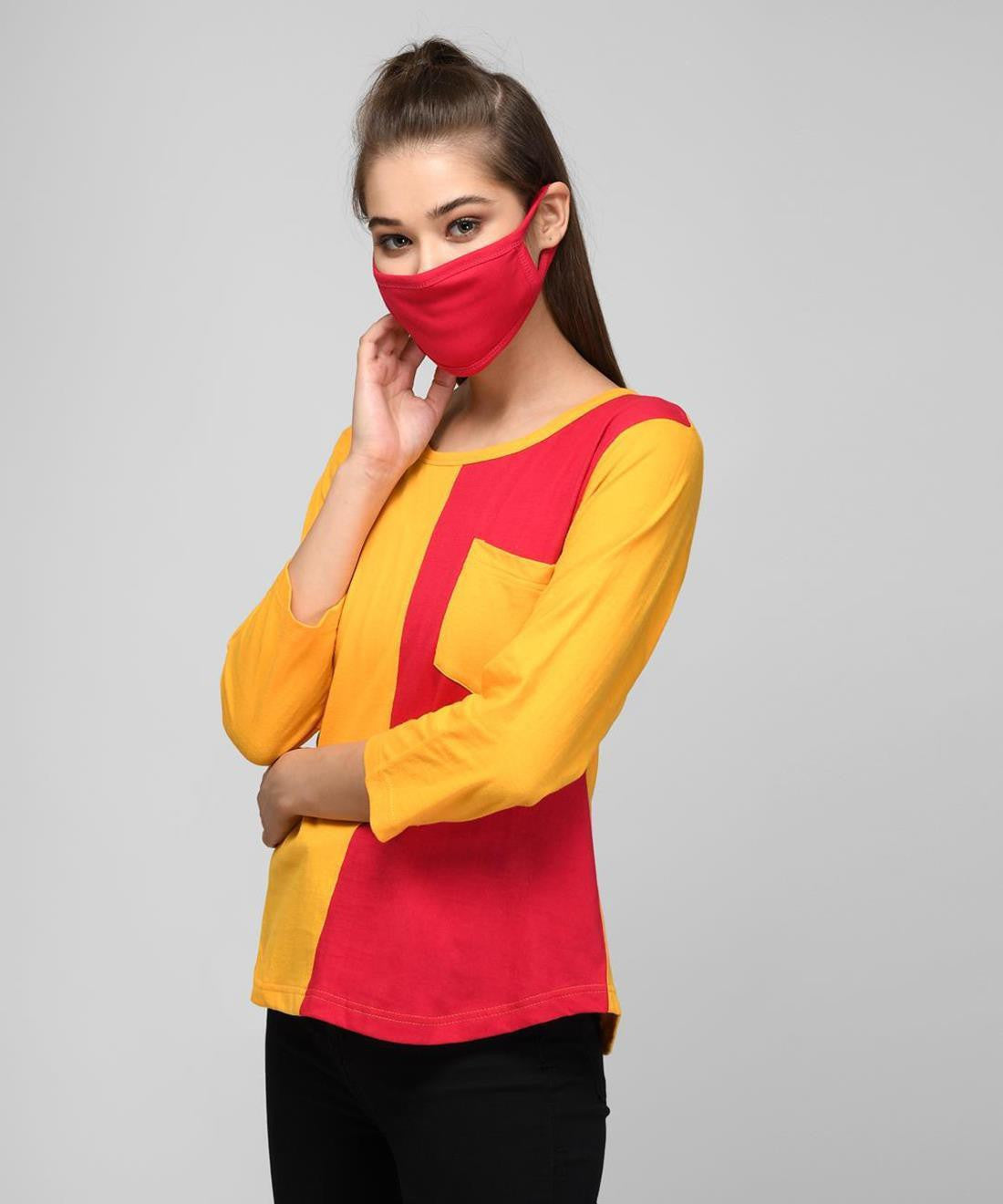 KOTTY Printed Women Round Neck Multicolor T-Shirt 