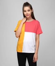KOTTY Colorblock Women Round Neck Multicolor T-Shirt 