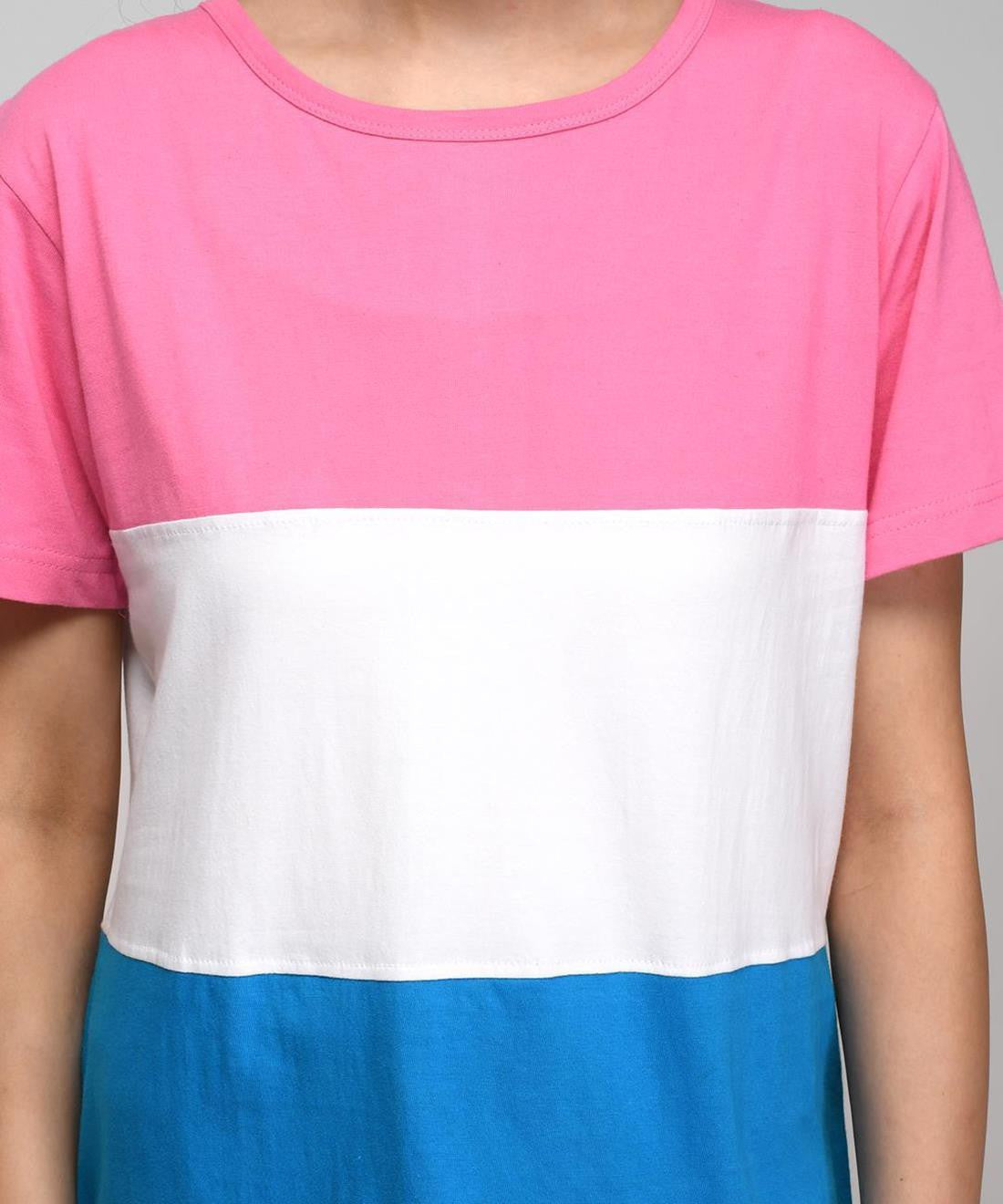KOTTY Colorblock Women Round Neck Multicolor T-Shirt 
